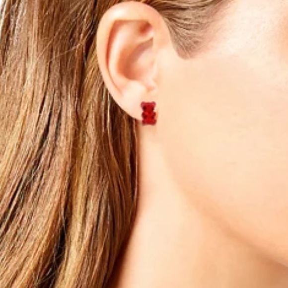 New Betsey Johnson Festive Gummy Bear Necklace & Stud Earrings Set - Picture 4 of 13